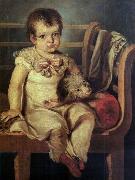 Antonio Jacobsen Boy with a dog oil painting